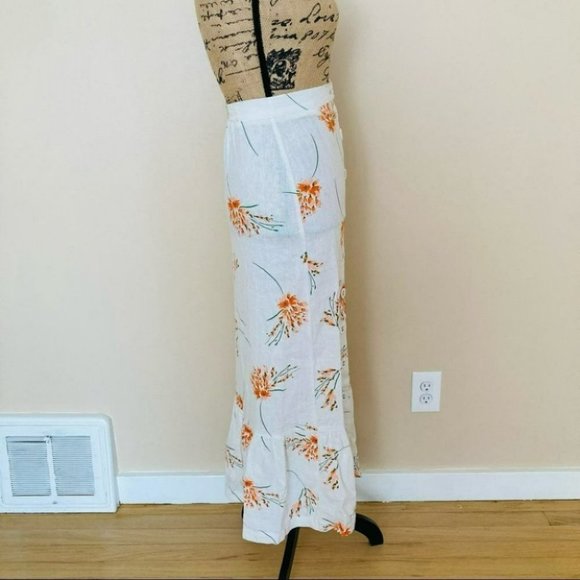 Urban Outfitters Selma Linen Ruffle Button Maxi Skirt Size XS - Picture 9 of 16